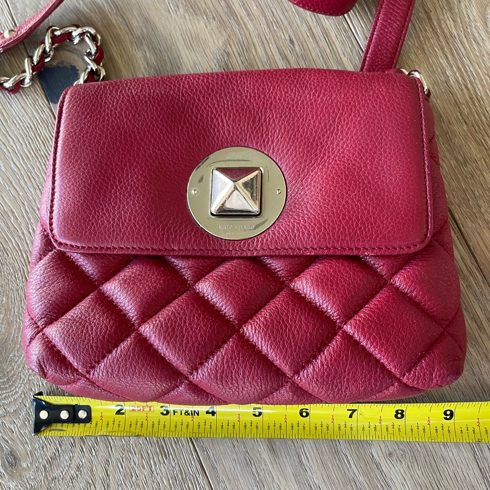 Kate Spade Red Quilted Bag With Gold Hardware